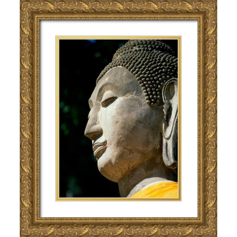 Buddha Gold Ornate Wood Framed Art Print with Double Matting by PhotoINC Studio