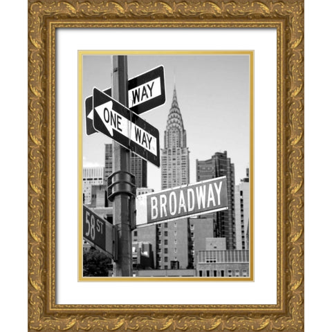 Broadway Gold Ornate Wood Framed Art Print with Double Matting by PhotoINC Studio