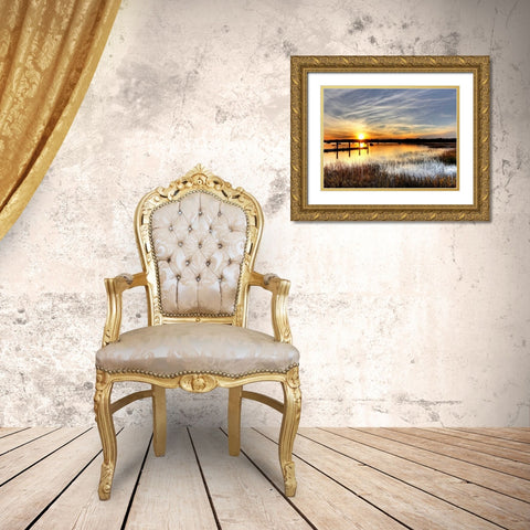 The Fjord Gold Ornate Wood Framed Art Print with Double Matting by PhotoINC Studio