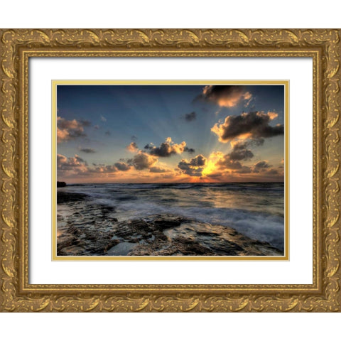 Beach Gold Ornate Wood Framed Art Print with Double Matting by PhotoINC Studio