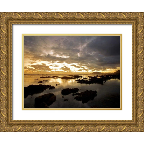 Beach Gold Ornate Wood Framed Art Print with Double Matting by PhotoINC Studio