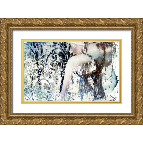 Mystery Girl Gold Ornate Wood Framed Art Print with Double Matting by GraphINC