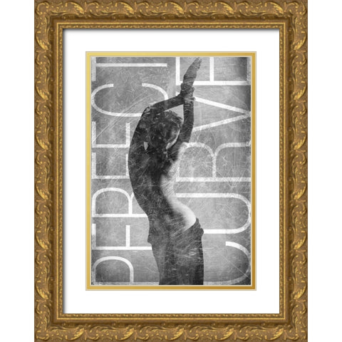 Perfect Curve Gold Ornate Wood Framed Art Print with Double Matting by GraphINC
