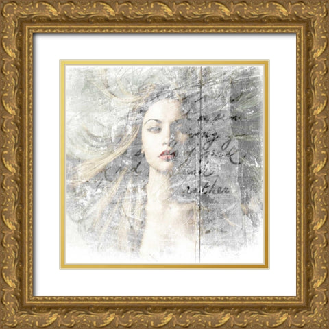 Blown Away Gold Ornate Wood Framed Art Print with Double Matting by GraphINC