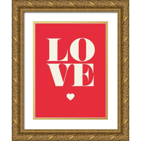 Love Gold Ornate Wood Framed Art Print with Double Matting by GraphINC