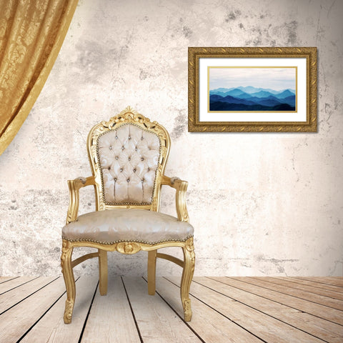 Blue Mountains Gold Ornate Wood Framed Art Print with Double Matting by PhotoINC Studio