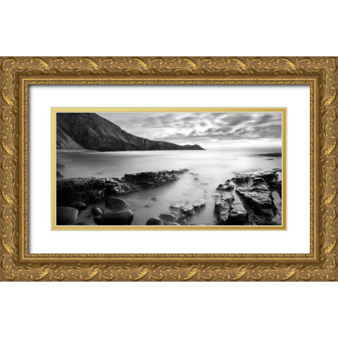 Rocks Gold Ornate Wood Framed Art Print with Double Matting by PhotoINC Studio