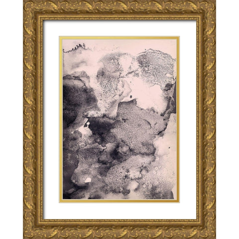 Dusty Rose Gold Ornate Wood Framed Art Print with Double Matting by Incado