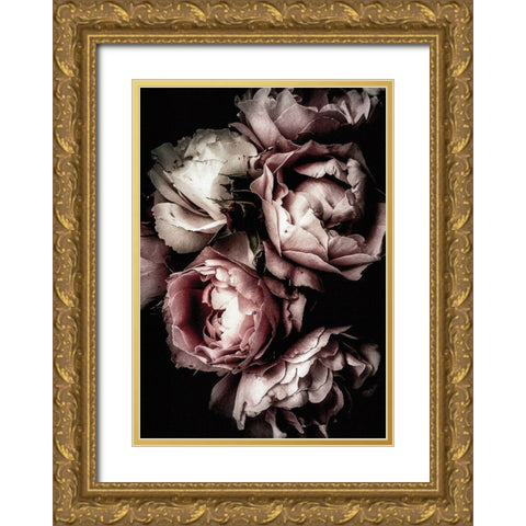 Floral 30 Gold Ornate Wood Framed Art Print with Double Matting by Incado