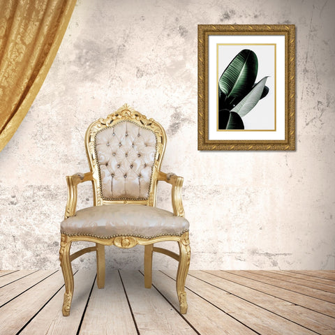 Leaves Gold Ornate Wood Framed Art Print with Double Matting by Incado