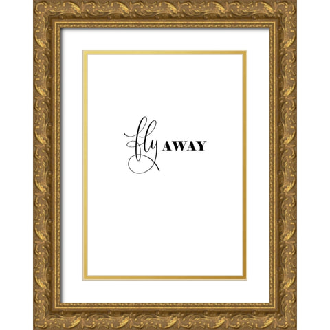 Fly Away Gold Ornate Wood Framed Art Print with Double Matting by Incado