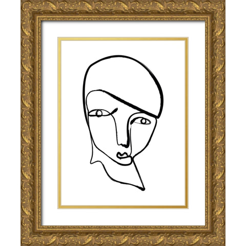 Silhouette II Gold Ornate Wood Framed Art Print with Double Matting by Incado