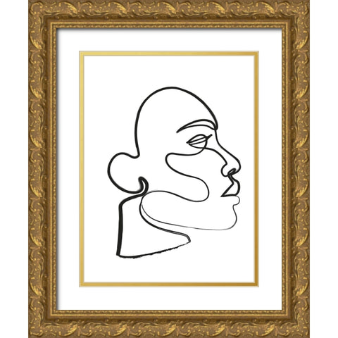 Silhouette III Gold Ornate Wood Framed Art Print with Double Matting by Incado