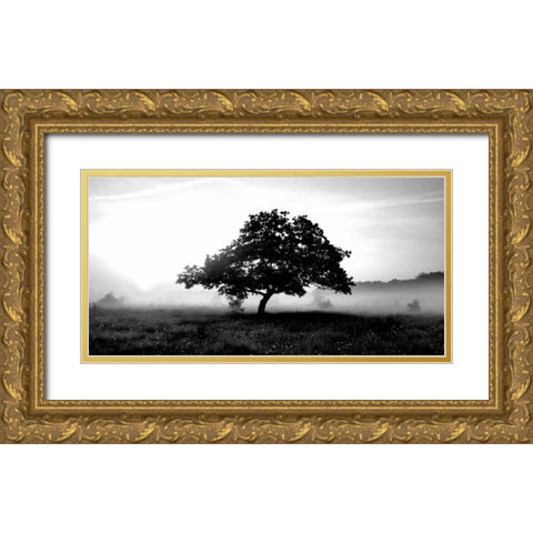 Solemn Tree Gold Ornate Wood Framed Art Print with Double Matting by PhotoINC Studio