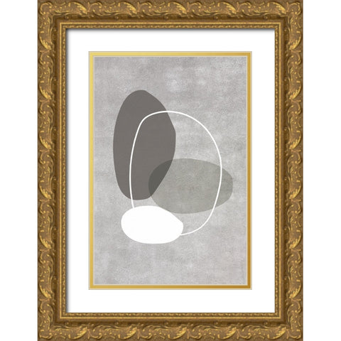 Four Ovals Gold Ornate Wood Framed Art Print with Double Matting by Incado