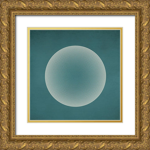 Circles Gold Ornate Wood Framed Art Print with Double Matting by Incado