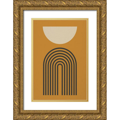 Moon Over Arch Gold Ornate Wood Framed Art Print with Double Matting by Incado
