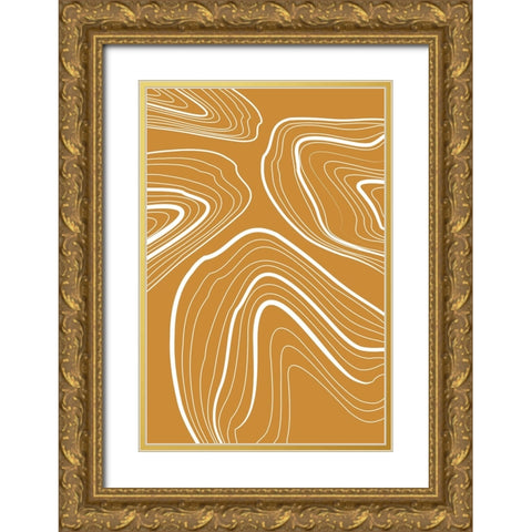 Oil and Water Gold Ornate Wood Framed Art Print with Double Matting by Incado