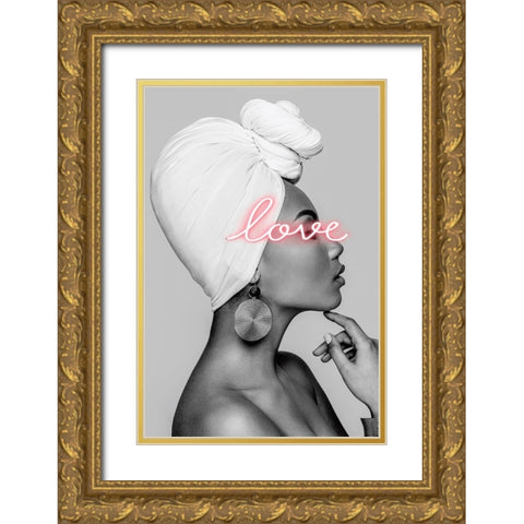 Love Gold Ornate Wood Framed Art Print with Double Matting by Incado