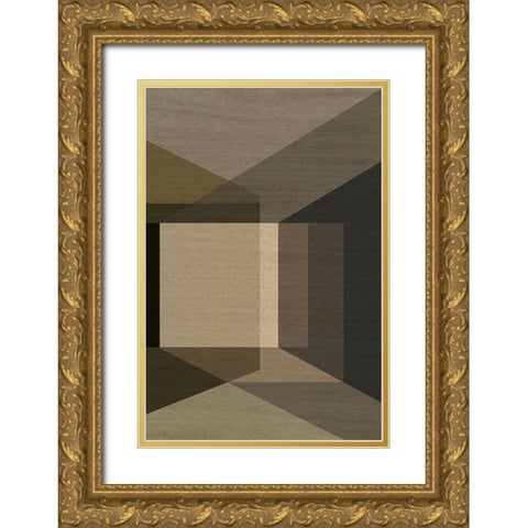 Taupe Room Gold Ornate Wood Framed Art Print with Double Matting by Incado