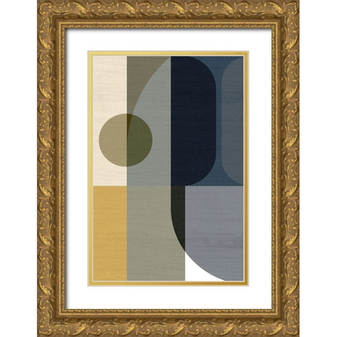 Geometric Shapes I Gold Ornate Wood Framed Art Print with Double Matting by Incado