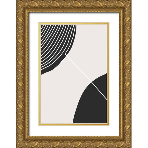 Connected Circles Gold Ornate Wood Framed Art Print with Double Matting by Incado