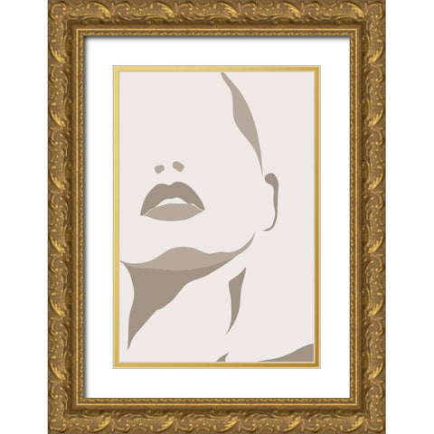 Proud Woman Gold Ornate Wood Framed Art Print with Double Matting by Incado