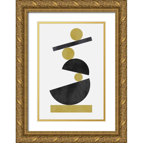 Mid Century Mod III Gold Ornate Wood Framed Art Print with Double Matting by Incado