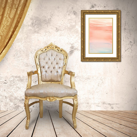Pink Sky Gold Ornate Wood Framed Art Print with Double Matting by Incado
