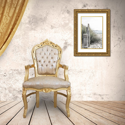 Coastal V Gold Ornate Wood Framed Art Print with Double Matting by Incado