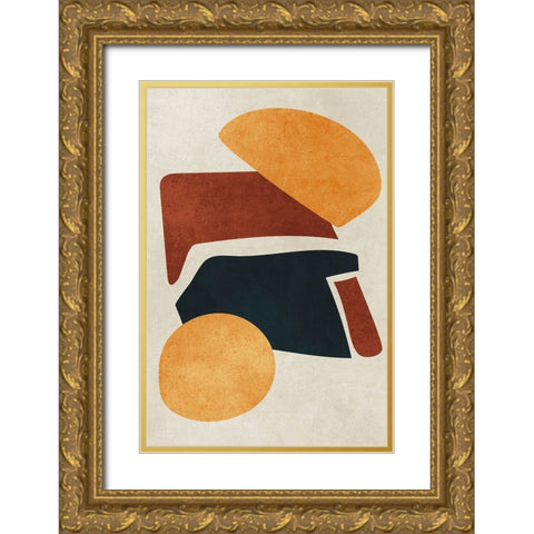 Earth Tone Gold Ornate Wood Framed Art Print with Double Matting by Incado