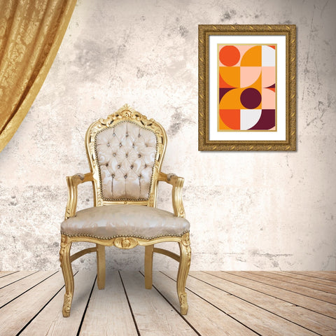 Mid Century Mod II Gold Ornate Wood Framed Art Print with Double Matting by Incado