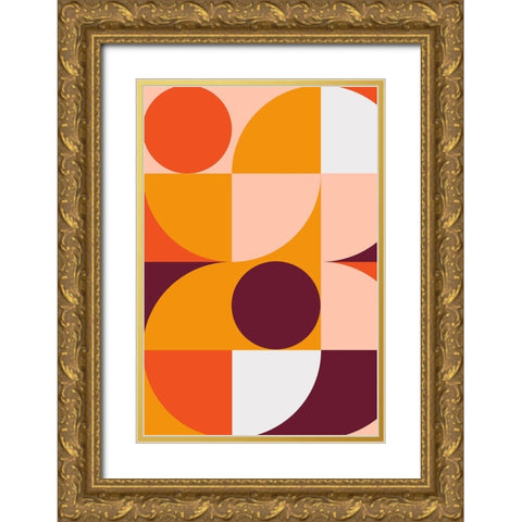 Mid Century Mod II Gold Ornate Wood Framed Art Print with Double Matting by Incado