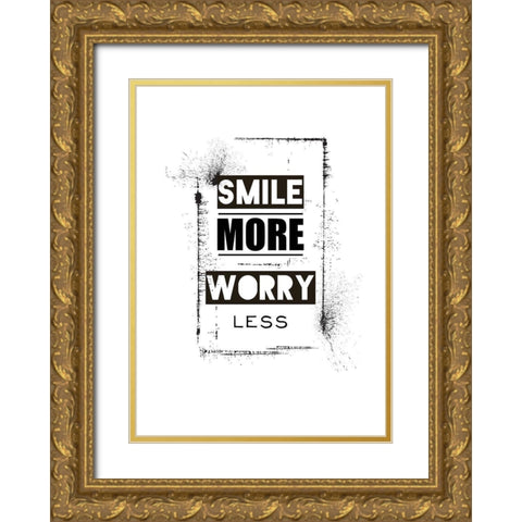Smile Gold Ornate Wood Framed Art Print with Double Matting by TypeLike