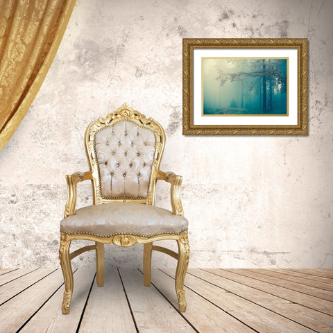 Woods Gold Ornate Wood Framed Art Print with Double Matting by PhotoINC Studio