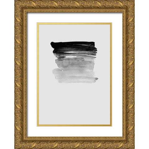 Grey I Gold Ornate Wood Framed Art Print with Double Matting by Incado