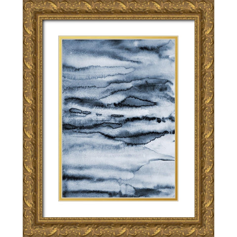 Water II Gold Ornate Wood Framed Art Print with Double Matting by Incado