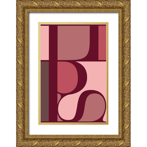 Lips Gold Ornate Wood Framed Art Print with Double Matting by TypeLike