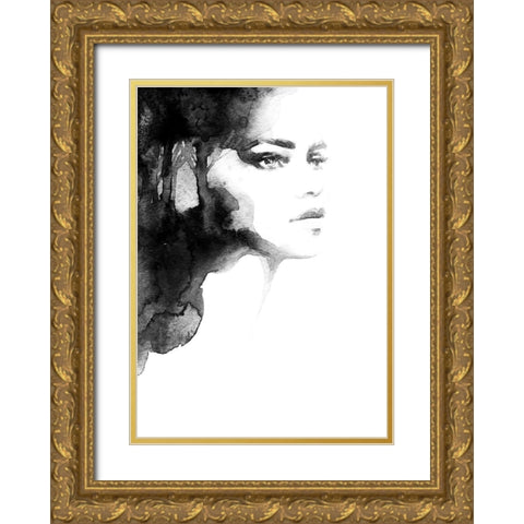 Forest Queen Gold Ornate Wood Framed Art Print with Double Matting by Incado