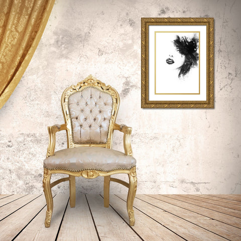 Shadow Girl Gold Ornate Wood Framed Art Print with Double Matting by Incado