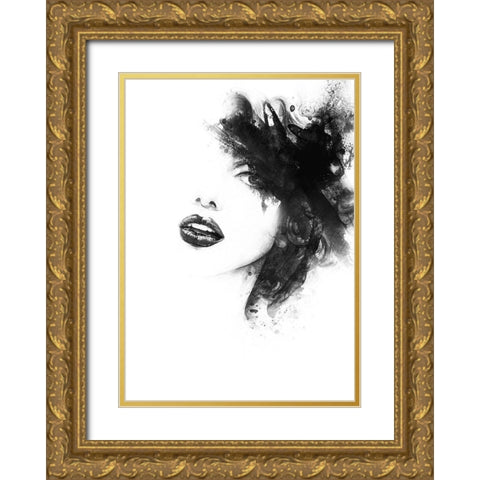 Shadow Girl Gold Ornate Wood Framed Art Print with Double Matting by Incado