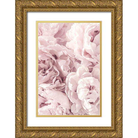 Peony Gold Ornate Wood Framed Art Print with Double Matting by PhotoINC Studio