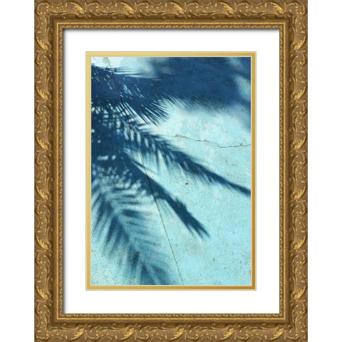 Turquoise Shadow Gold Ornate Wood Framed Art Print with Double Matting by PhotoINC Studio