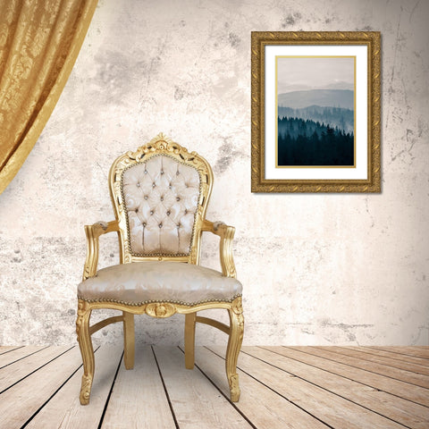 Blue Mountains II Gold Ornate Wood Framed Art Print with Double Matting by PhotoINC Studio