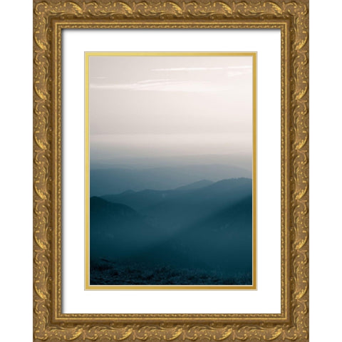 Blue Mountains V Gold Ornate Wood Framed Art Print with Double Matting by PhotoINC Studio