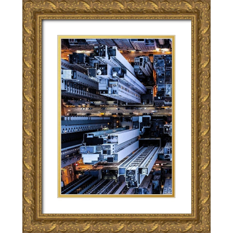 Hongkong I Gold Ornate Wood Framed Art Print with Double Matting by PhotoINC Studio
