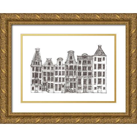 Amsterdam I Gold Ornate Wood Framed Art Print with Double Matting by Incado