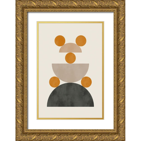 Mid Century Mod I Gold Ornate Wood Framed Art Print with Double Matting by Incado