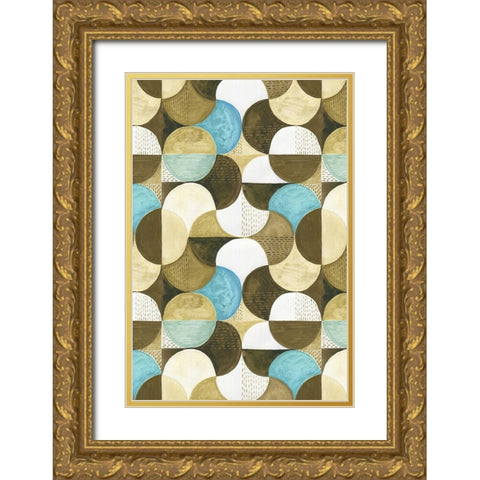 Geometric II Gold Ornate Wood Framed Art Print with Double Matting by Incado