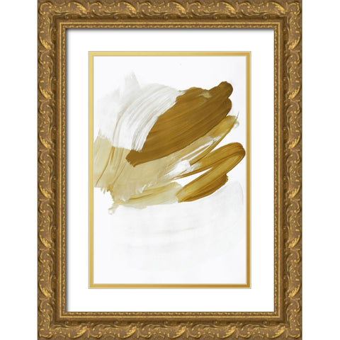Brushes Gold Ornate Wood Framed Art Print with Double Matting by Incado